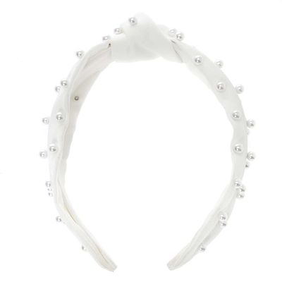 Pearl Knotted Headband - White