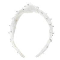 White Pearl Knotted Headband