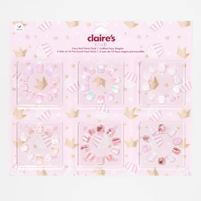 Claire's Club Birthday Vegan Press On Faux Nail Party Pack (6 pack)
