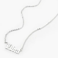 Silver Gothic Zodiac Pendant Necklace - Libra