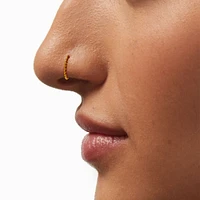 18k Yellow Gold Plated Titanium 18G Nose Stud & Mixed Hoops - 3 Pack