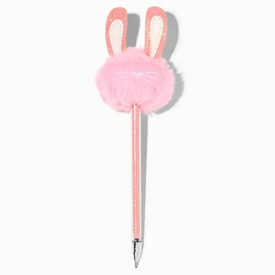 Pink Bunny Ears Pom Pom Pen