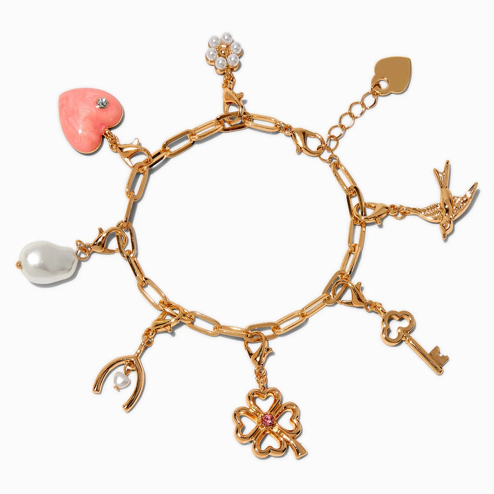 T H E M E x Claire's Gold-tone Lucky Charm Bracelet