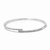 Silver-tone Rhinestone Wrap Bangle Bracelet