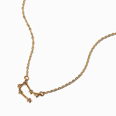 Gold-tone Zodiac Constellation Pendant Necklace