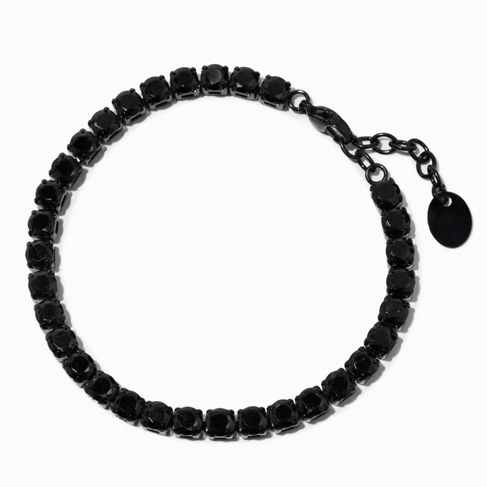 Black Stainless Steel Cubic Zirconia Tennis Bracelet