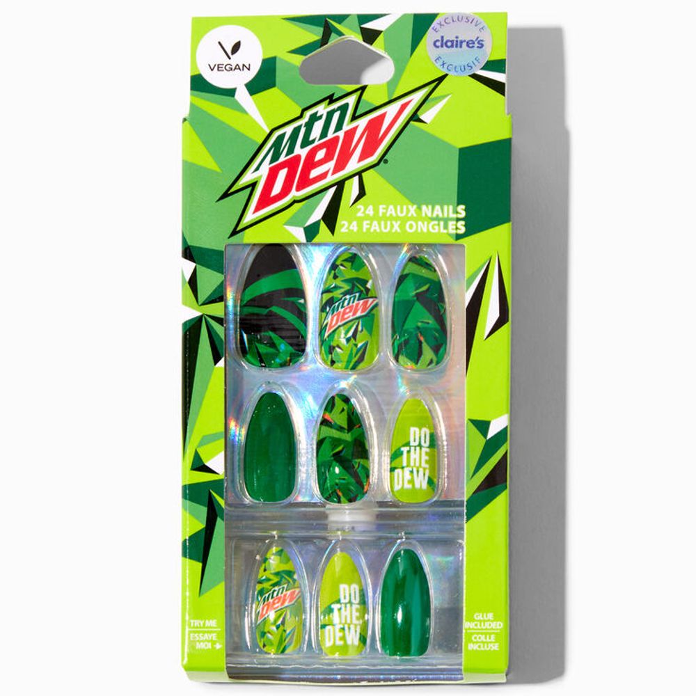 Mountain Dew® Claire's Exclusive Stiletto Vegan Faux Nail Set - 24 Pack