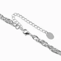 Silver-tone Twisted Rope Chain Necklace