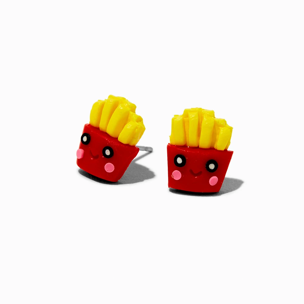 Happy Face French Fries Stud Earrings