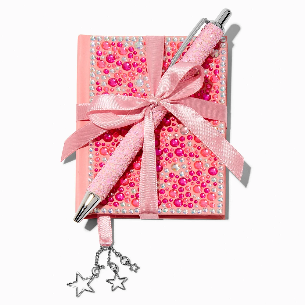 Pink Bling Star Mini Notebook & Pen Gift Set