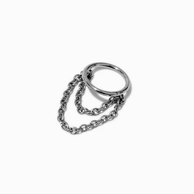 Silver-tone Chain 18G Cartilage Hoop Earrings