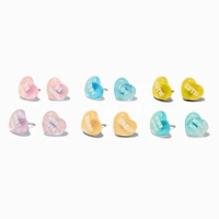 Candy Hearts Valentine's Day Stud Earrings - 6 Pack