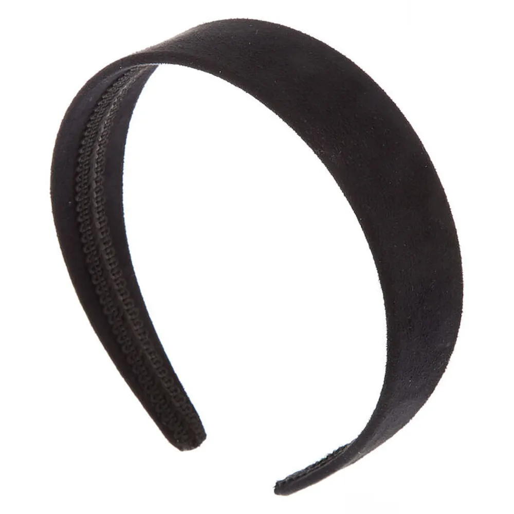 Wide Suede Headband - Black