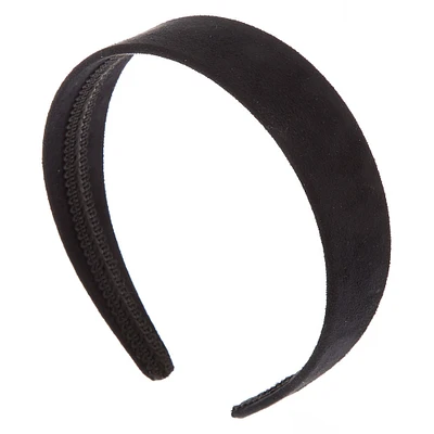 Wide Suede Headband - Black