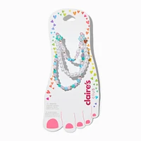 Claire's Club Mermaid Floral Beaded Anklets - 3 Pack