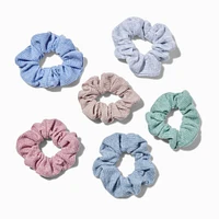 Ribbed Heathered Mixed Hair Scrunchies - 6 Pack