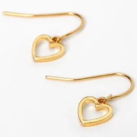 C LUXE by Claire's 18k Yellow Gold Plated 1'' Open Heart Drop Earrings