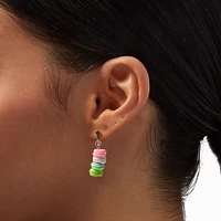 Rainbow Macaroons Clip-On Drop Earrings