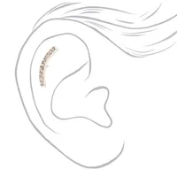 Silver Crystal Curve Cartilage Earring