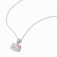 Hello Kitty® Crystal Sterling Silver Pendant Necklace