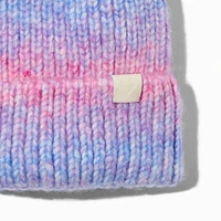 Pastel Tie Dye Knit Beanie Hat