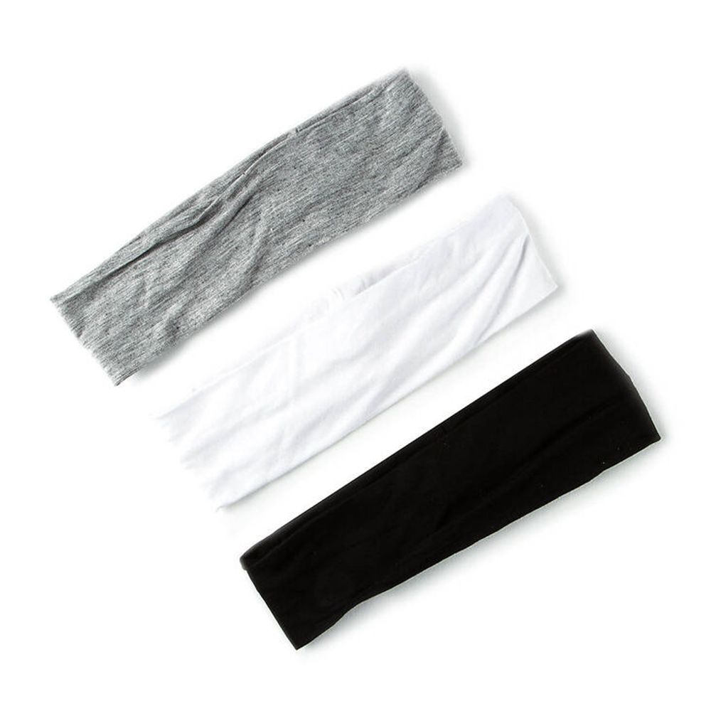 Black, White, & Gray Jersey Headwraps - 3 Pack