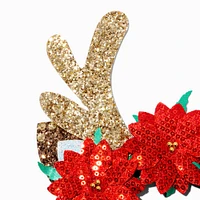 Christmas Poinsettia Antlers Headband