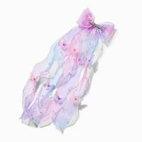 Pastel Butterfly Pearl Long Tail Hair Bow Clip