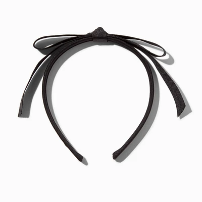 Black Skinny Ribbon Bow Headband