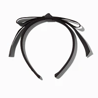 Black Skinny Ribbon Bow Headband
