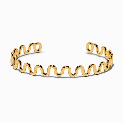 JAM + RICO x Claire's 18k Yellow Gold Plated Squiggle Cuff Bracelet