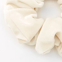 Medium Ivory Velvet Hair Scrunchie