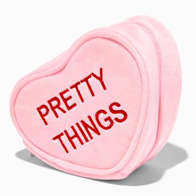 Pink Conversation Heart Pretty Things Makeup Bag