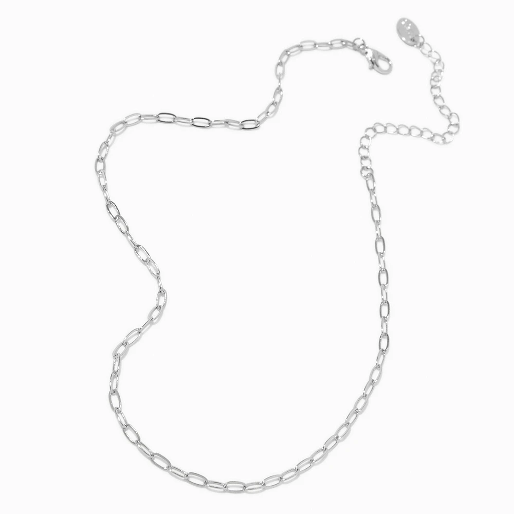 Silver-tone Small Paperclip Chain Necklace