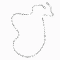 Silver-tone Small Paperclip Chain Necklace