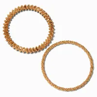 Gold-tone Bangle Stretch Bracelets - 2 Pack