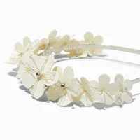 White Embellished Flower Headband