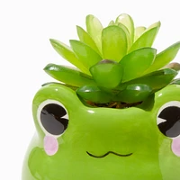 Frog Planter with Faux Succulent