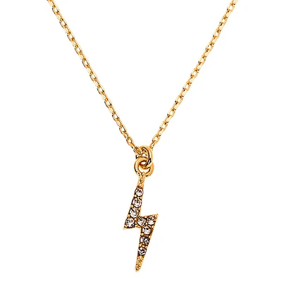 Gold Lightning Bolt Pendant Necklace