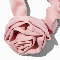 Blush Pink Silky Rose Hair Scrunchie