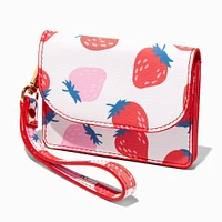 Strawberry Print Wristlet Wallet