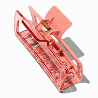 Large Two-Tone Coral Rectangular Hair Claw