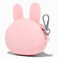 Pink Bunny Jelly Coin Purse Keychain