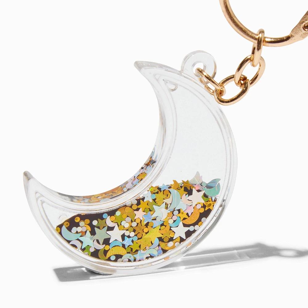 Moon Water-Filled Glitter Keychain