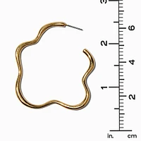 Gold-tone Squiggly 60MM Hoop Earring