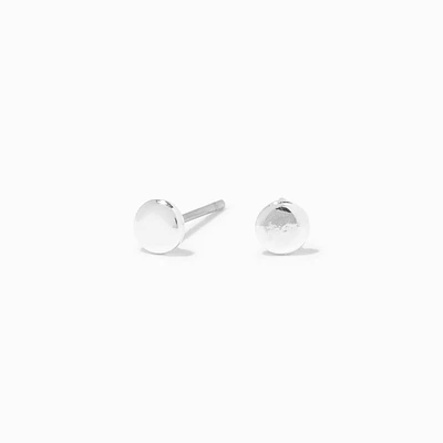 Silver 4MM Button Stud Earrings