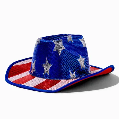 Stars & Stripes Sequin Cowboy Hat
