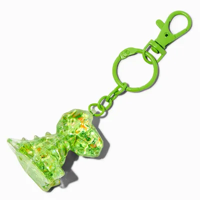 Dinosaur Water-Filled Glitter Keychain