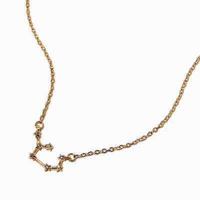 Gold-tone Zodiac Constellation Pendant Necklace - Sagittarius
