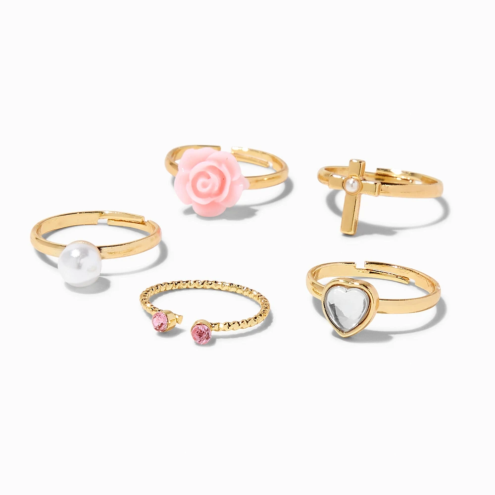 Claire's Club Special Occasion Diamond Box Rings - 5 Pack